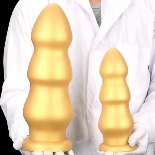 9/12.5 Inches Large Golden Soft Silicone Anal Dildo Butt Plug