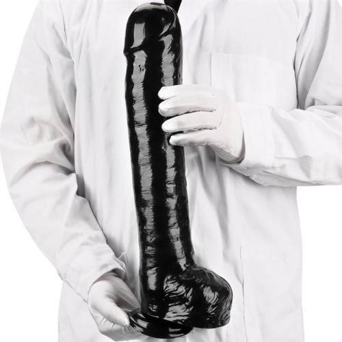 15.5 Inch Huge Black PVC Suction Cup Realistic Dildo