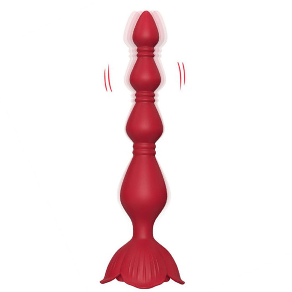 9 Vibration Modes Red Anal Beads Vibrator for Men and Women
