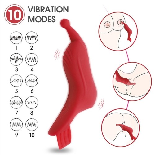 Rechargeable Red Finger Vibrator G-Spot Stimulator