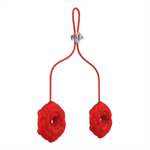 APP-Controlled 9-Frequency Vibrating Rose Nipple Clamps