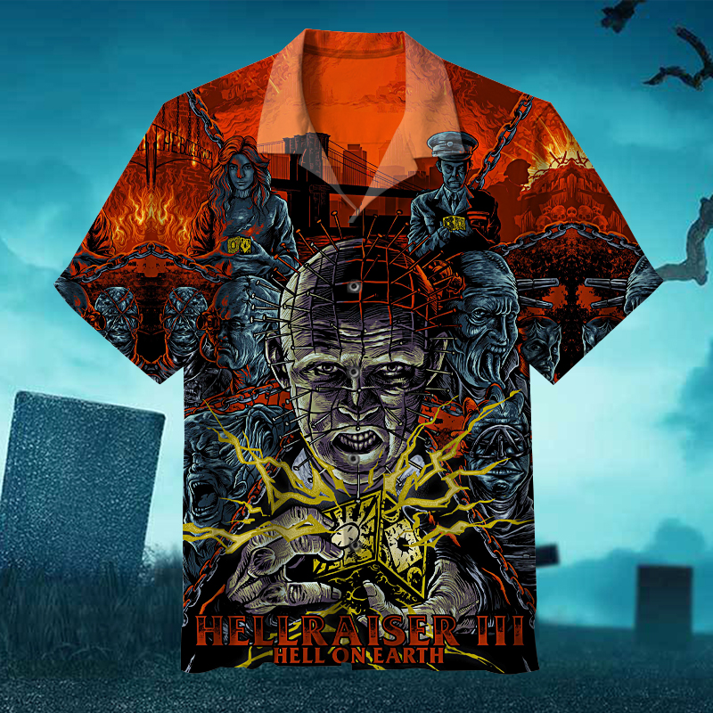 Hellraiser Film Series Halloween Casual Beach Hawaiian Shirt - 90Scloth