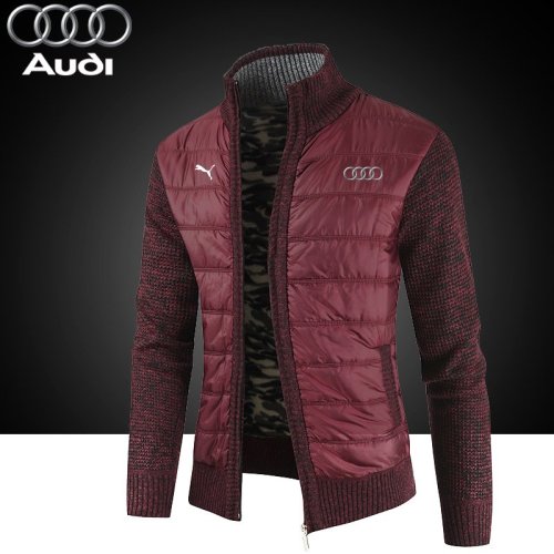 Men's winter warm jacket with a stand-up collar