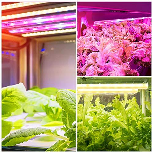 Roleadro Grow Light for Indoor Plants, 3500K& Red Blue Full Spectrum Grow Lamp with Timer/Extension Cables Plant Lights Bar 4 Dimmable Levels for Tent Seedling Hydroponics - 4Pack