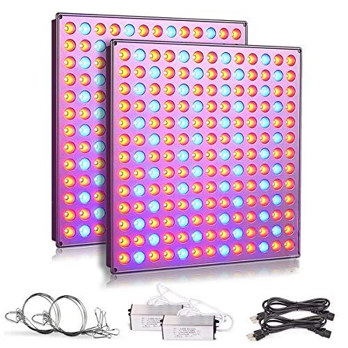 Roleadro LED Grow Lights for Indoor Plants, 75w Plant Lights with Red & Blue Spectrum Grow Lamp for Hydroponic, Seedling, Succulents, Veg and Flower (2 Packs)