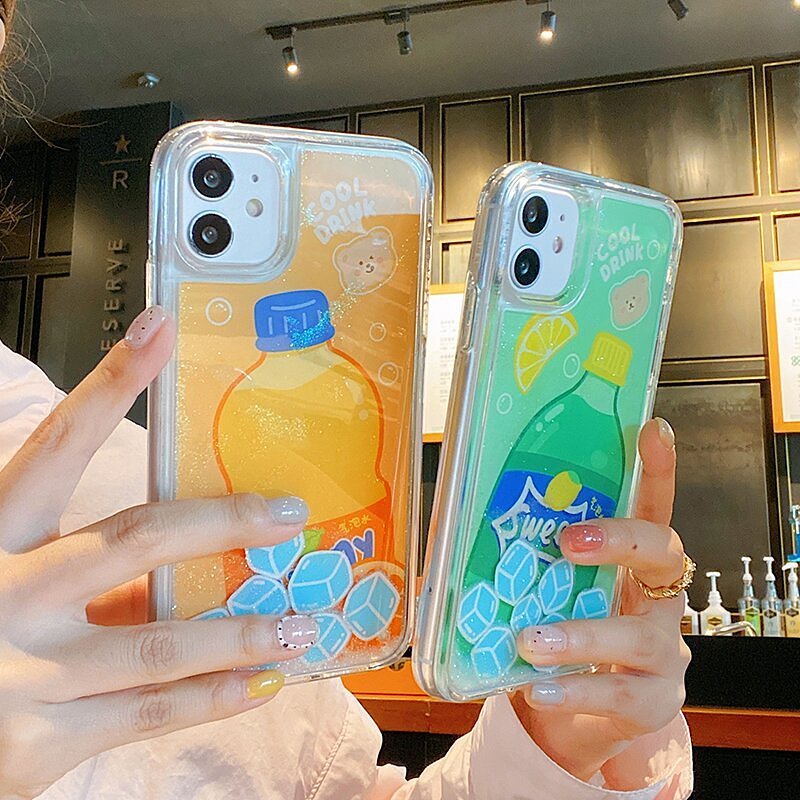 【iPhone】เคสโทรศัพท์แบบทรายดูดก้อนน้ำแข็ง bling bling~ การออกแบบรูปทรงน้ำแข็ง ให้สดชื่นในฤดูร้อน