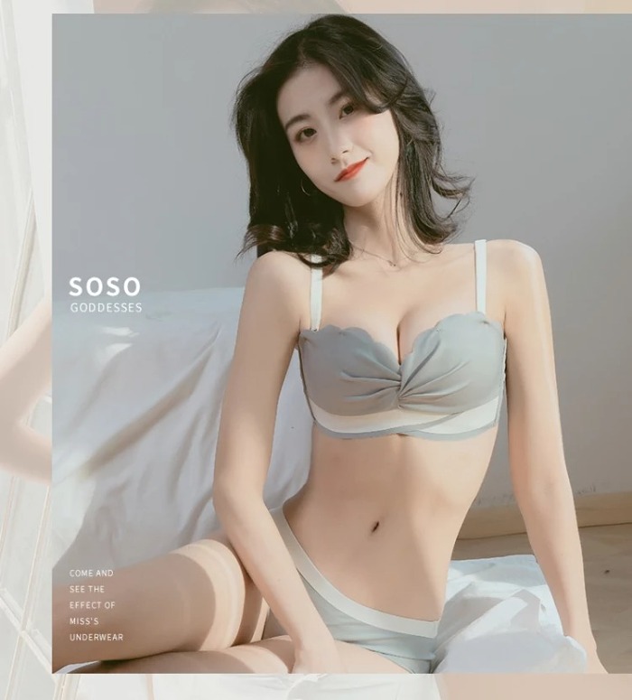 【可拆卸肩帶，側收副乳超聚攏！】無鋼圈，不跑杯，無痕面料夏季穿衣避免尷尬！4色可選！兩款可選單件內衣也可以套裝哦！