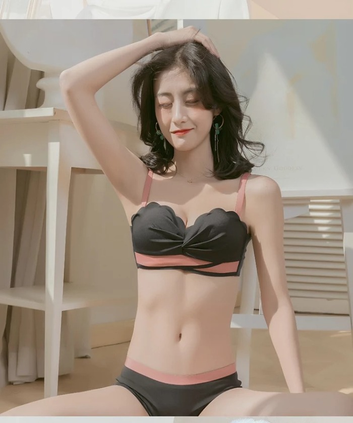【可拆卸肩帶，側收副乳超聚攏！】無鋼圈，不跑杯，無痕面料夏季穿衣避免尷尬！4色可選！兩款可選單件內衣也可以套裝哦！