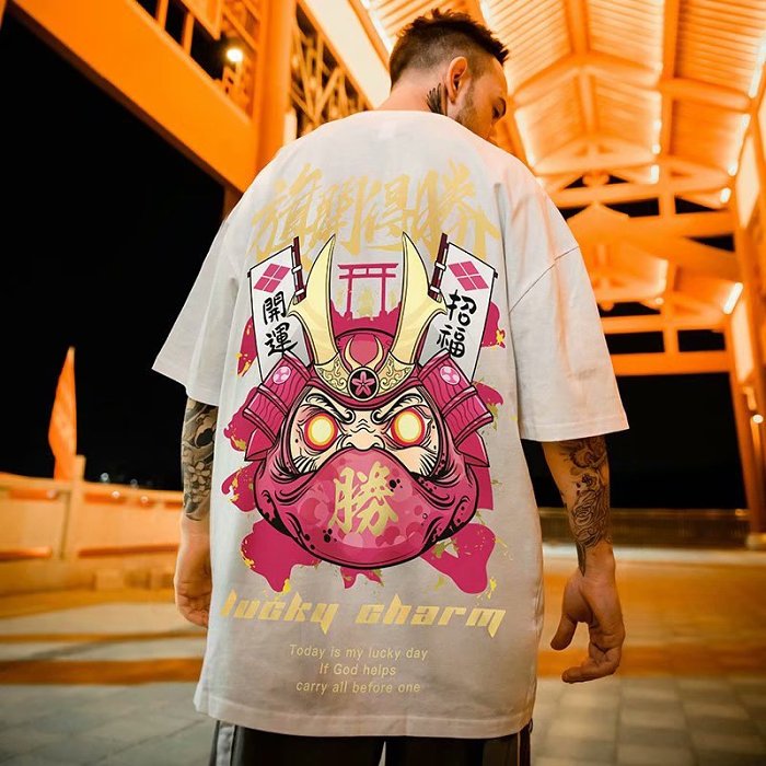 國際潮流~潮酷男士印花大碼休閒T恤~8XL加大碼 大碼也合適