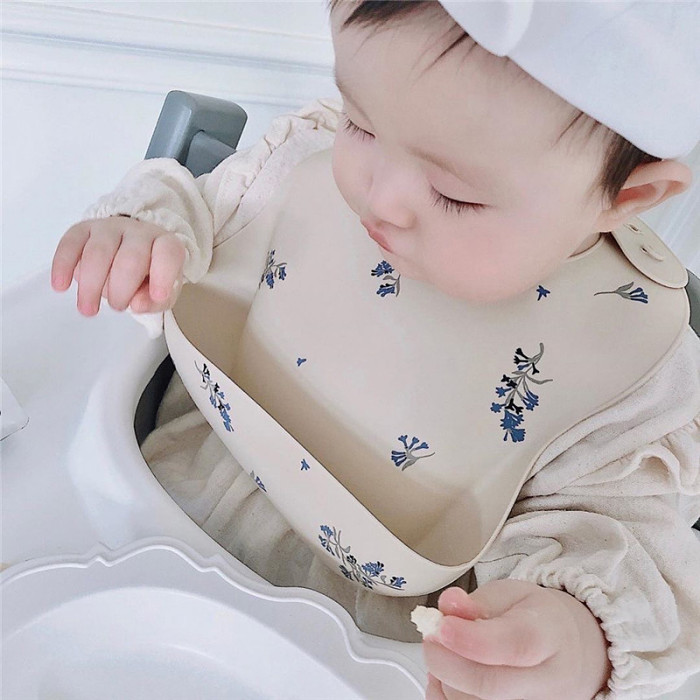 韓國ins嬰兒硅膠圍兜寶寶吃飯防髒神器