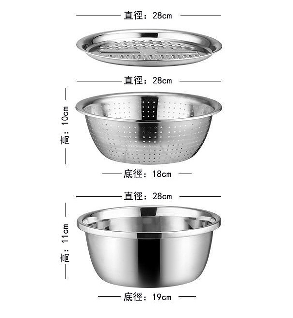 不鏽鋼多功能料理盆可切絲可瀝水下廚神器居家必備省時省事更省心