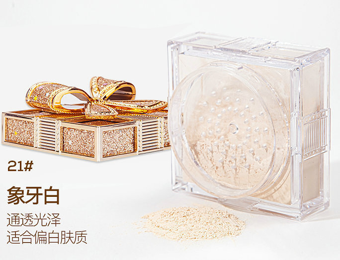 【韓國熱銷】蝴蝶結定妝粉散粉細閃控油遮瑕不卡粉持久防水防汗不脫妝幹粉蜜粉（不好用全額退款)