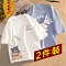 白（握爪貓標右側）+浅蓝（抱瓶兔）