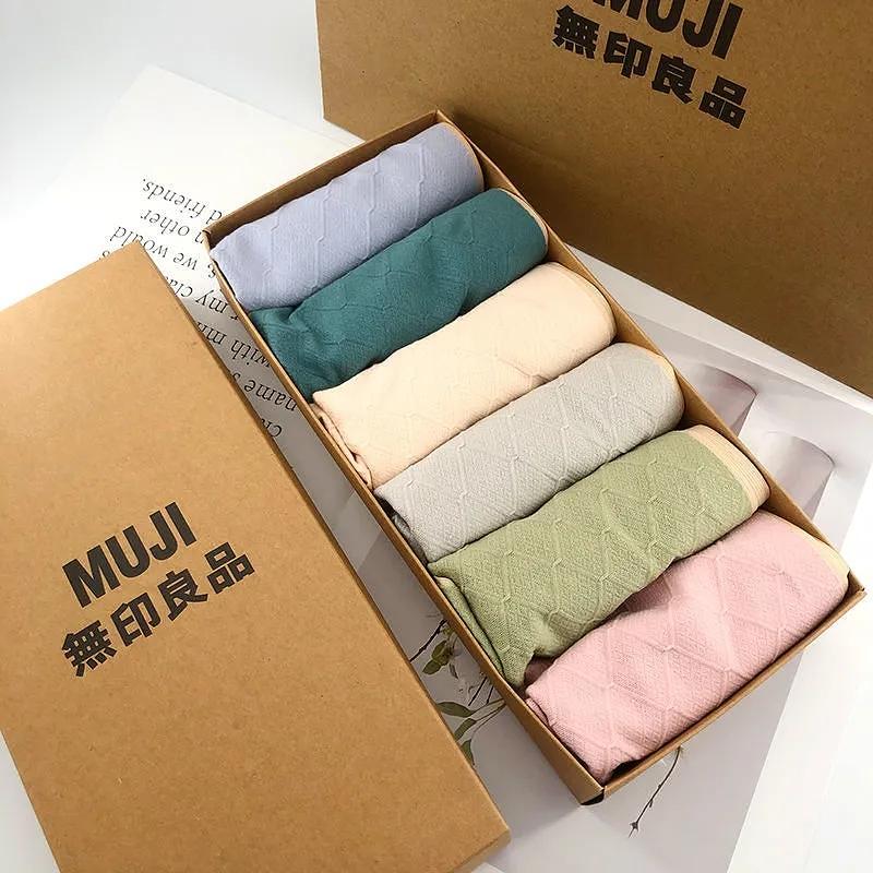 【日本MUJI】無印良品純棉優質高彈蕾絲邊中腰無痕抗菌日系內褲女