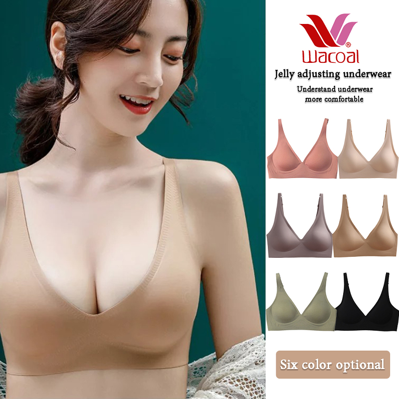 Japan Wacoal 50th Oxyphilic non-trace underwear together without rims beauty back bra close skin ultrathin section let the beauty of a woman is not easy to wear out!!!