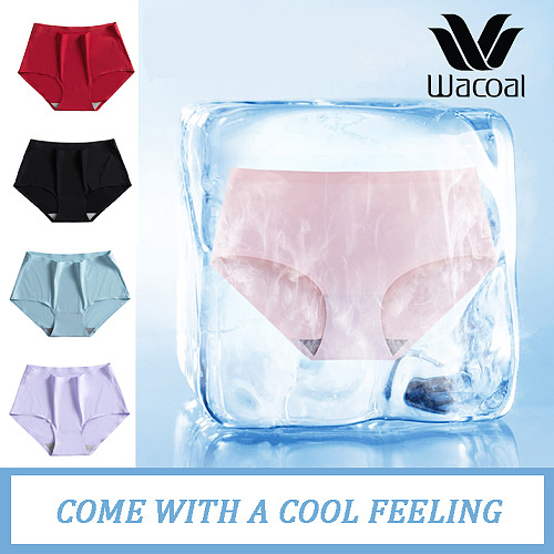 Seamless ice silk Antibacterial mid-waist cotton panties