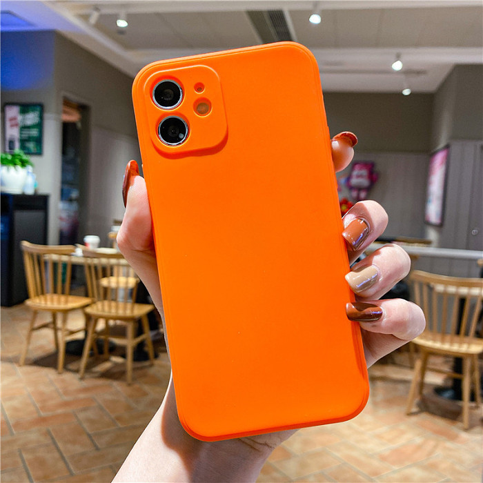 【Steel film for Mobile Phone】  Mobile phone shell protective cover, polished TPU pure color soft shell material like Silica Gel