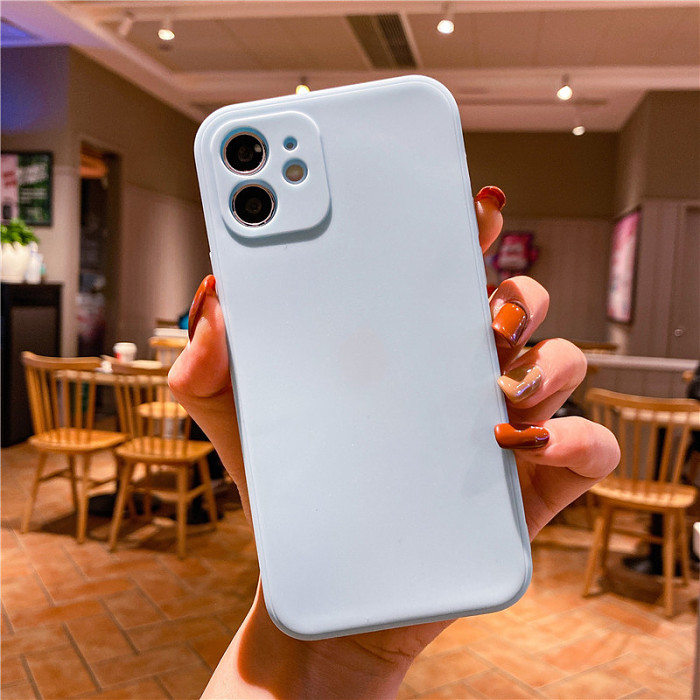 【Steel film for Mobile Phone】  Mobile phone shell protective cover, polished TPU pure color soft shell material like Silica Gel