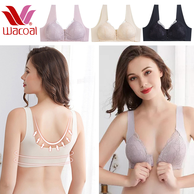 [Wacoal franchise store] Japan Wacoal 50th Anniversary Event Great Sale! Hot-selling front buckle underwear, pattern lace with 3 buckles, super beautiful breast