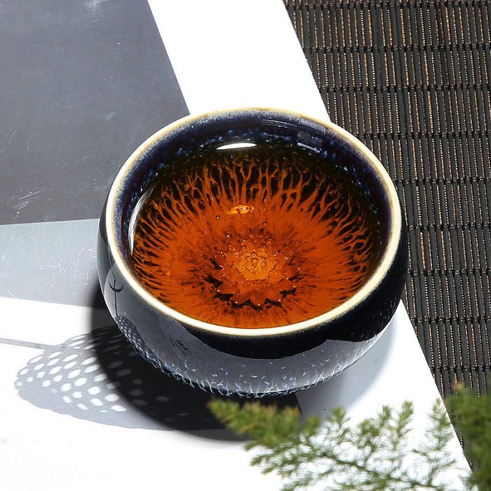 鑲銀建盞窯變天目純手工陶瓷主人杯碗單杯十二生肖品茶盞功夫茶杯