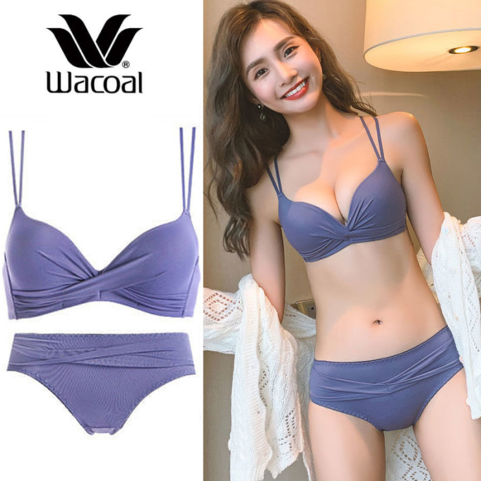 【ซื้อ 1 แถม 1】ส่วนลดพิเศษเพื่อฉลองครบรอบ 50 ปีของวาโก้ญี่ปุ่น ชุดชั้นในสตรีน้ำยางธรรมชาติรวบรวมลูกไม้ไร้แหวนเหล็ก