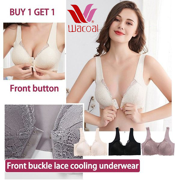 [Wacoal franchise store] Japan Wacoal 50th Anniversary Event Great Sale! Hot-selling front buckle underwear, pattern lace with 3 buckles, super beautiful breast