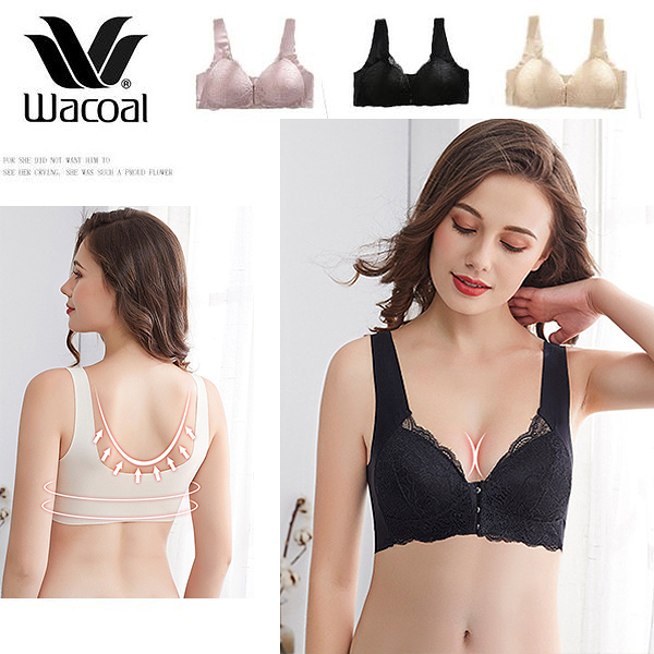 [Wacoal franchise store] Japan Wacoal 50th Anniversary Event Great Sale! Hot-selling front buckle underwear, pattern lace with 3 buckles, super beautiful breast