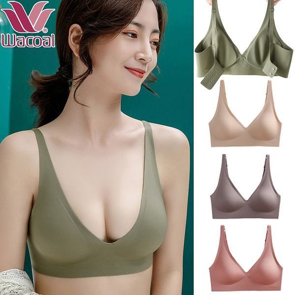 【ซื้อ 1 แถม 1】ส่วนลดพิเศษเพื่อฉลองครบรอบ 50 ปีของวาโก้ญี่ปุ่น ชุดชั้นในสตรีน้ำยางธรรมชาติรวบรวมลูกไม้ไร้แหวนเหล็ก