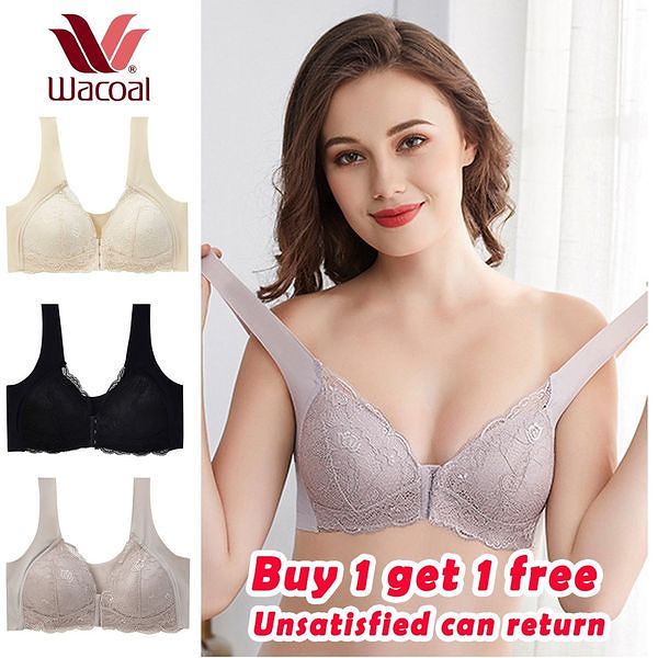 [Wacoal franchise store] Japan Wacoal 50th Anniversary Event Great Sale! Hot-selling front buckle underwear, pattern lace with 3 buckles, super beautiful breast