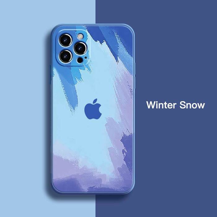 【HOT】Colorful watercolor liquid silicone phone case for iPhone series