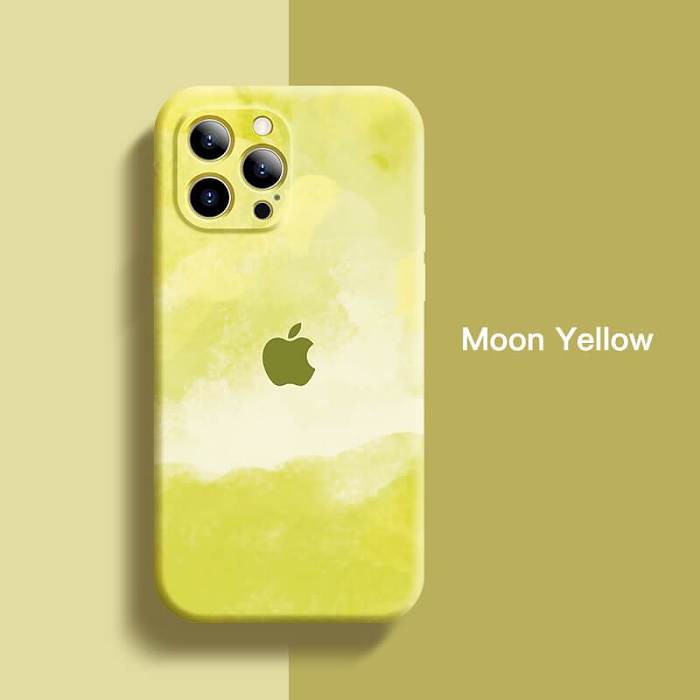 【HOT】Colorful watercolor liquid silicone phone case for iPhone series
