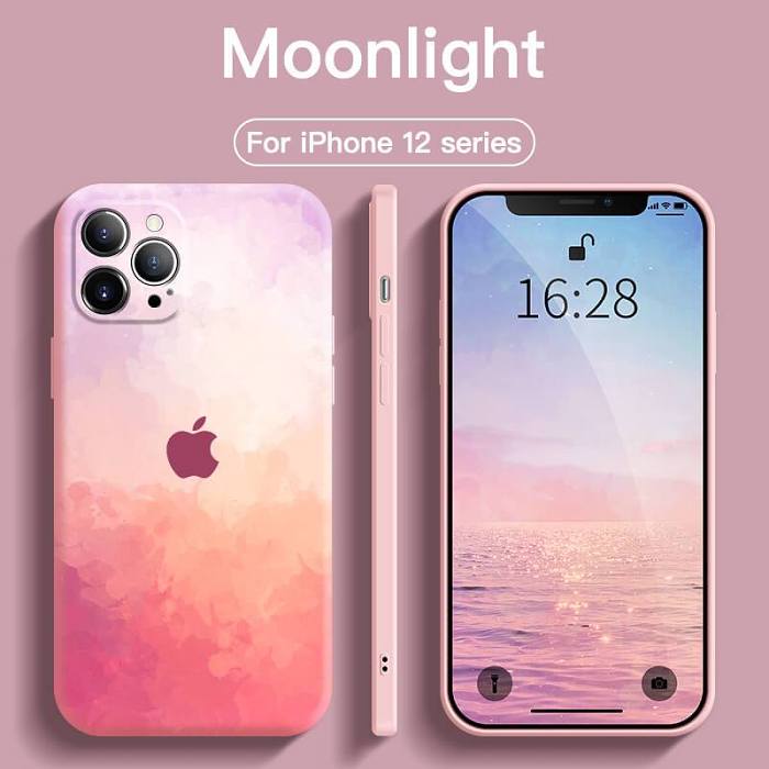 【HOT】Colorful watercolor liquid silicone phone case for iPhone series