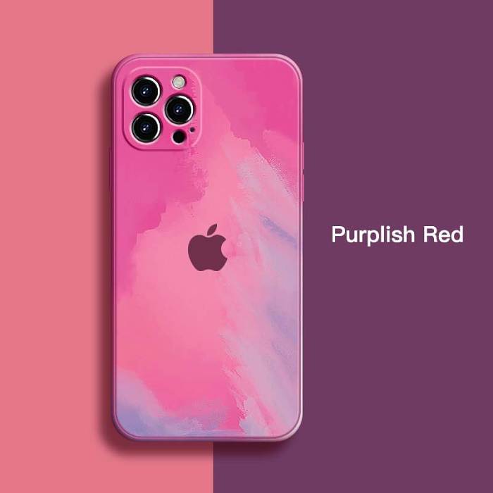 【HOT】Colorful watercolor liquid silicone phone case for iPhone series