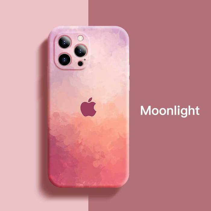 【HOT】Colorful watercolor liquid silicone phone case for iPhone series