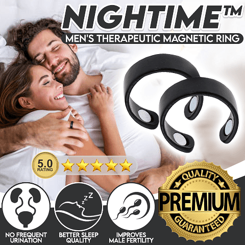 【ซื้อ 1 แถม 1】Nighttime™แหวนแม่เหล็กบำบัดสำหรับผู้ชาย