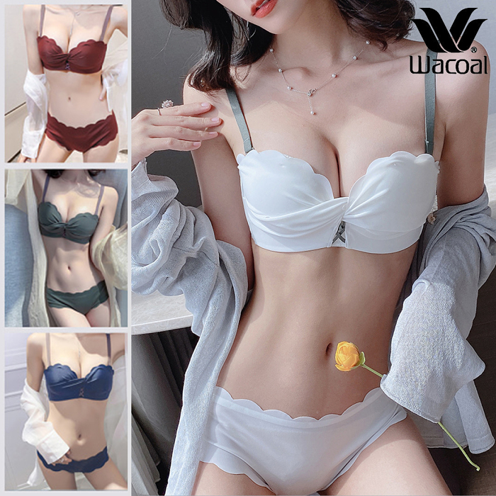 Buy 1 get 1 free 【Wacoal Anniversary Limited Edition】 Strapless underwear, small chest gathered, no steel ring thin summer girl bra set with sexy back