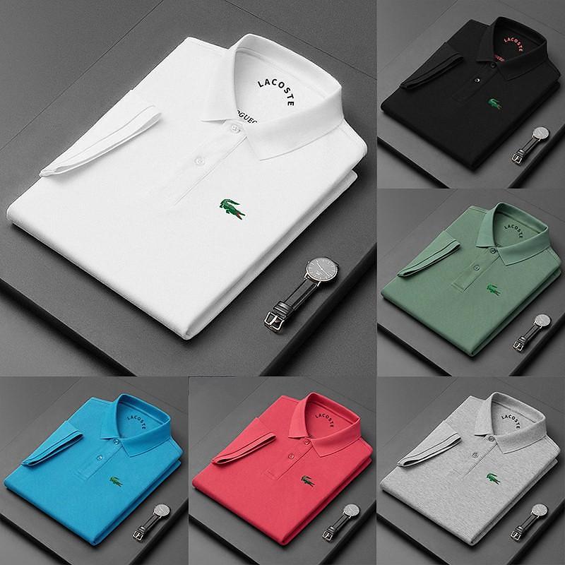 50% discount! Original French crocodile high-quality cotton and linen short-sleeved Polo shirt, size: M-3XL, comfortable, breathable and colorfast