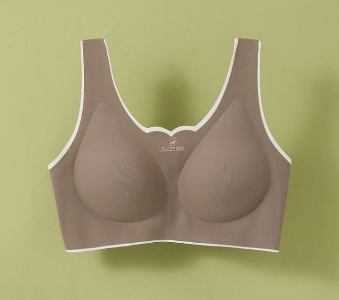 【日本華歌爾】乳膠文胸聚攏無痕無鋼圈運動內衣美背透氣薄款胸罩蕾絲邊