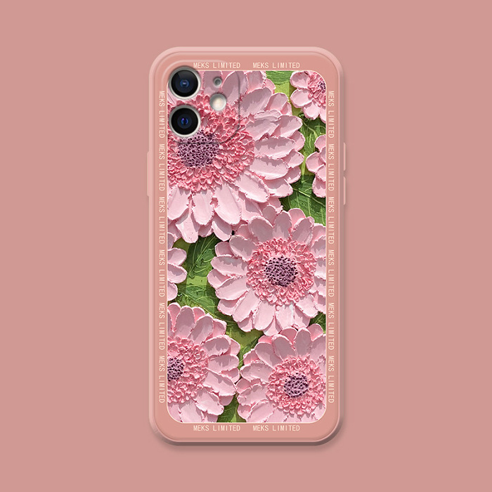 iPhone ภาพสีน้ำมันสไตล์ใหม่ซิลิโคนเหลวเคสโทรศัพท์