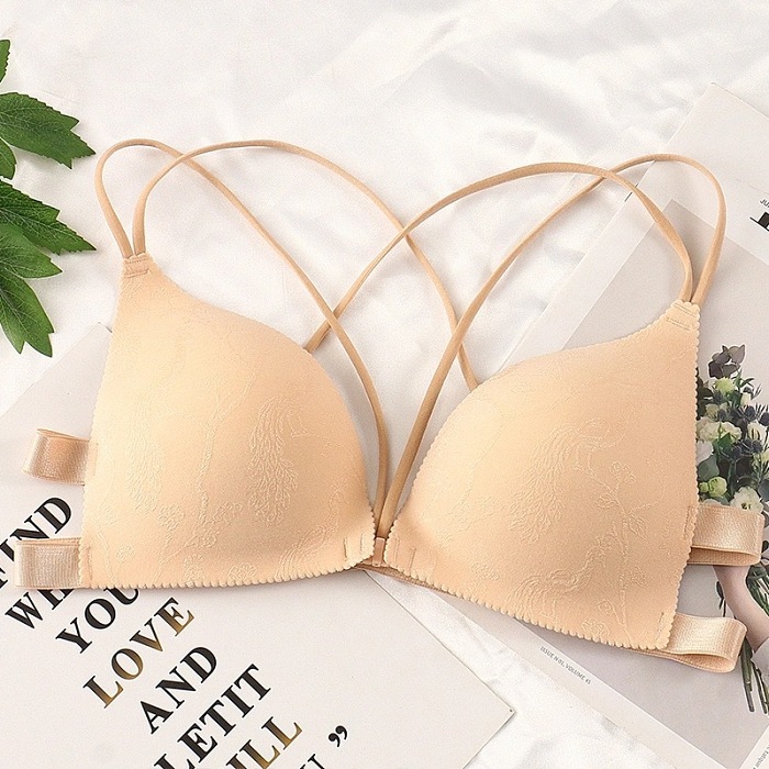 華歌爾50週年大促【日本の人気新商品】小清新碎花前扣聚拢文胸