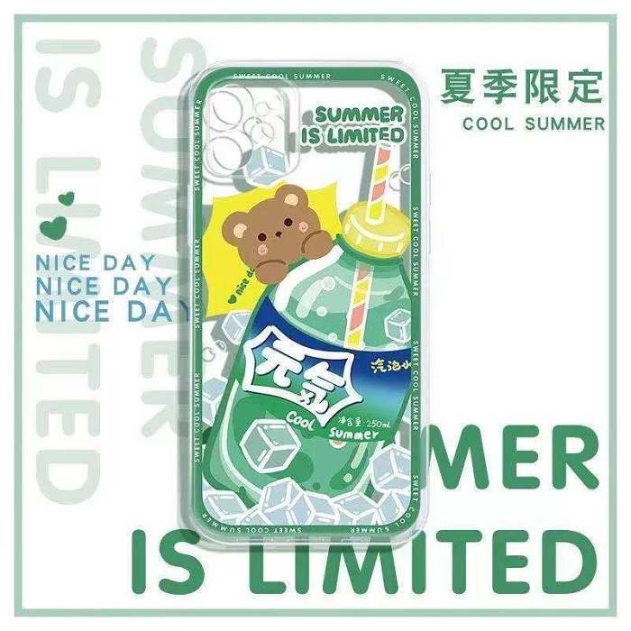 iPhone ฤดูร้อนสดชื่นเคสโทรศัพท์โซดาเครื่องดื่มใส