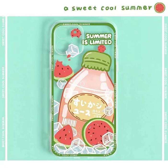 iPhone ฤดูร้อนสดชื่นเคสโทรศัพท์โซดาเครื่องดื่มใส