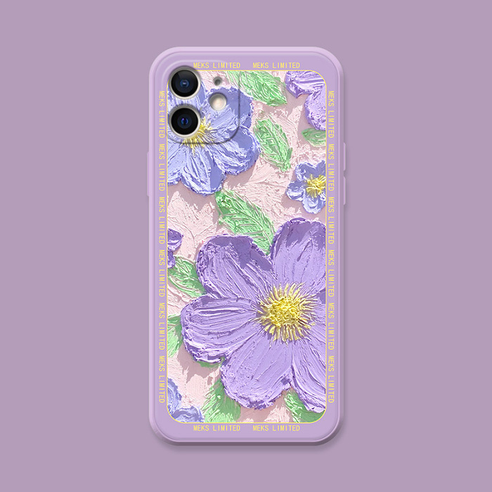 iPhone ภาพสีน้ำมันสไตล์ใหม่ซิลิโคนเหลวเคสโทรศัพท์