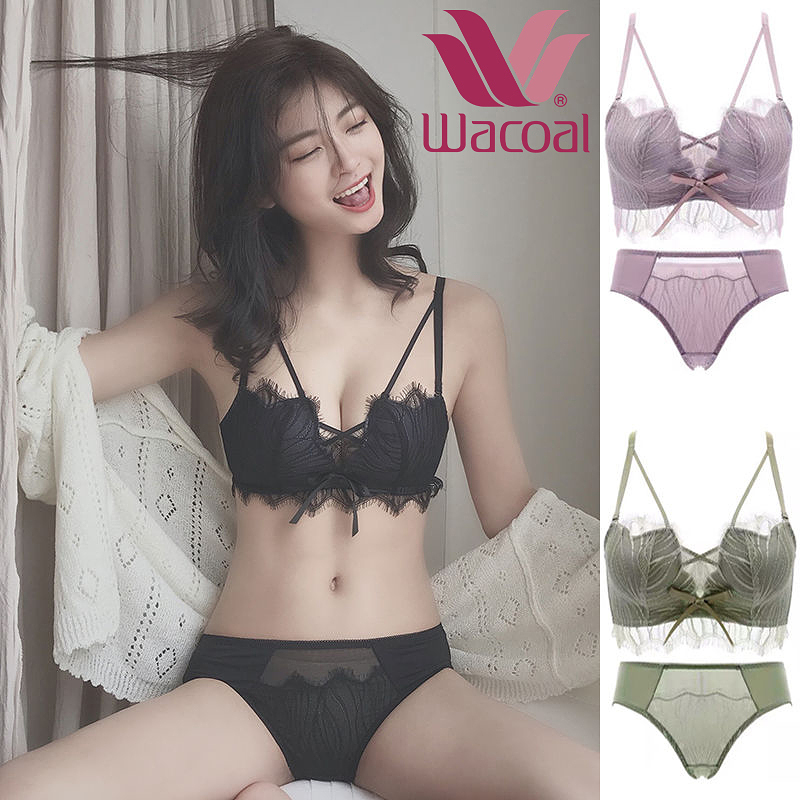 【ซื้อ 1 แถม 1】ส่วนลดพิเศษเพื่อฉลองครบรอบ 50 ปีของวาโก้ญี่ปุ่น ชุดชั้นในสตรีน้ำยางธรรมชาติรวบรวมลูกไม้ไร้แหวนเหล็ก
