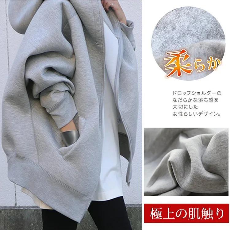 歐美風個性拉鏈連帽加絨外套 簡約寬鬆版型 不挑身材 穿上超級顯瘦 滿滿內刷毛超級溫暖 不掉色不縮水不起毛球 超好穿~