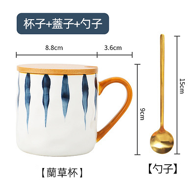 【波佐見燒灶師窯】日式複古陶瓷咖啡杯、手繪繪畫青窯の馬克杯