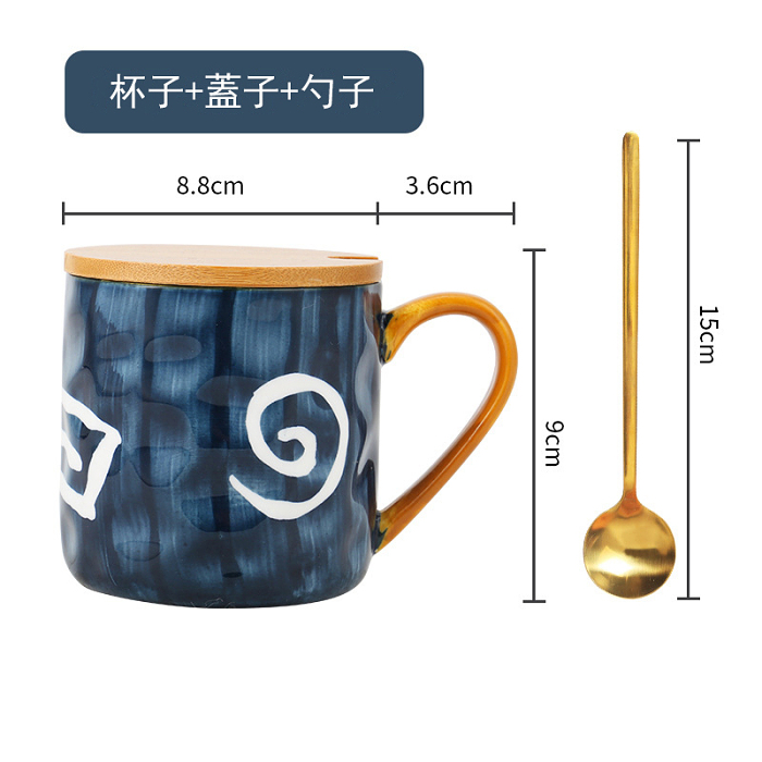 【波佐見燒灶師窯】日式複古陶瓷咖啡杯、手繪繪畫青窯の馬克杯