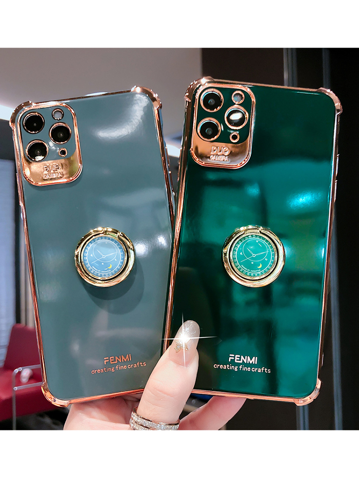 เคสแวววาวชุบทองชุบหรูหราพร้อมที่ใส่แหวนสำหรับ iPhone 13 12 11 Pro Max Mini XS XR