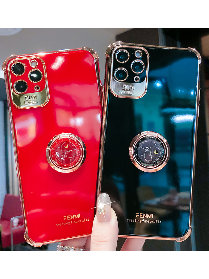 เคสแวววาวชุบทองชุบหรูหราพร้อมที่ใส่แหวนสำหรับ iPhone 13 12 11 Pro Max Mini XS XR