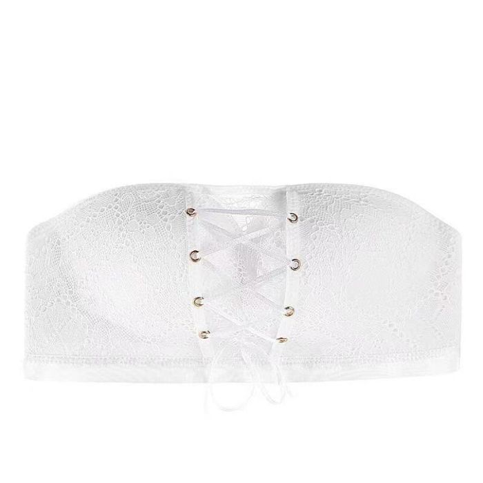 Invisible drawstring lace super gathering bra